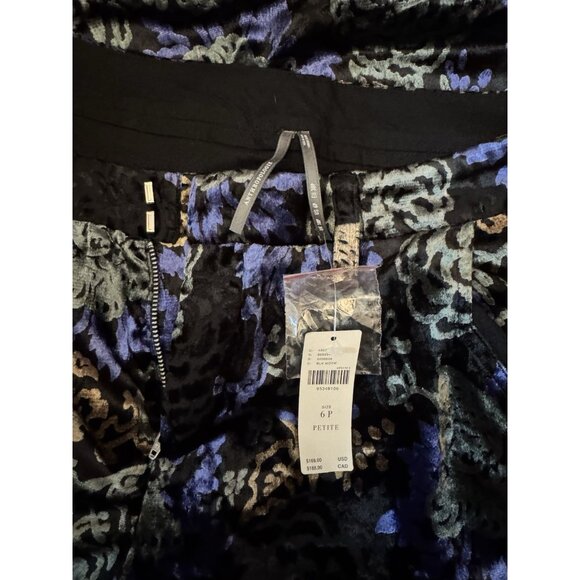 NWT Size 6P - Anthropologie Wide Leg Floral Velvet Pants (NWT US$168) - Picture 3 of 7